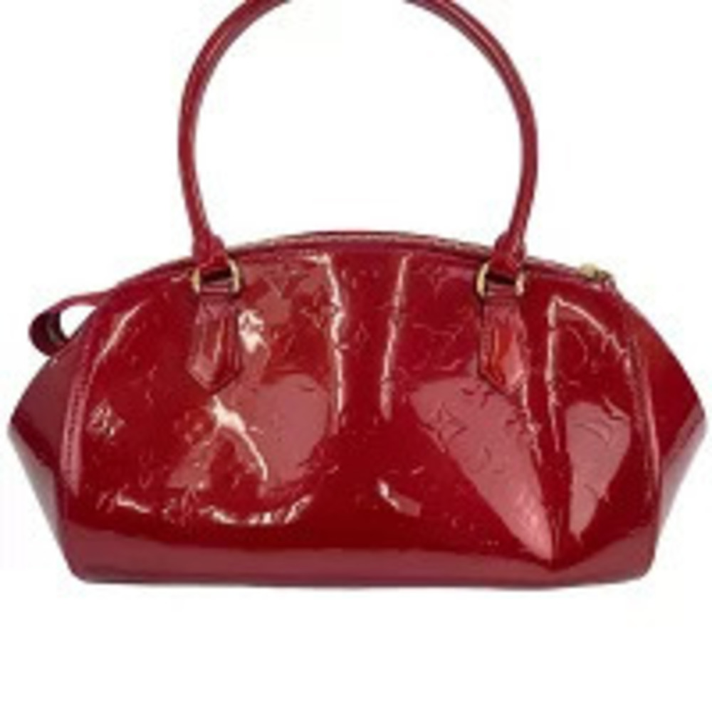Louis Vuitton Vernis Sherwood Handbag Red